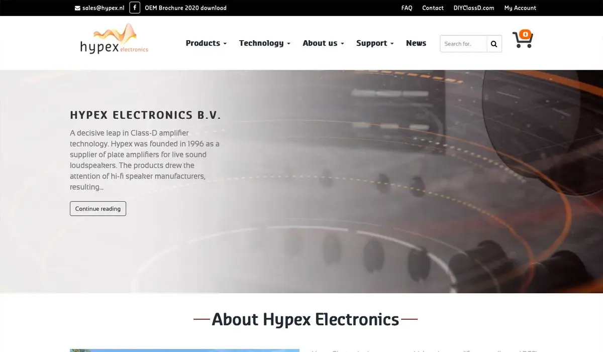 Oude site van Hypex Electronics