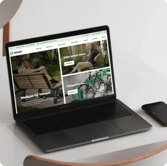 Een nieuwe webshop op een laptop